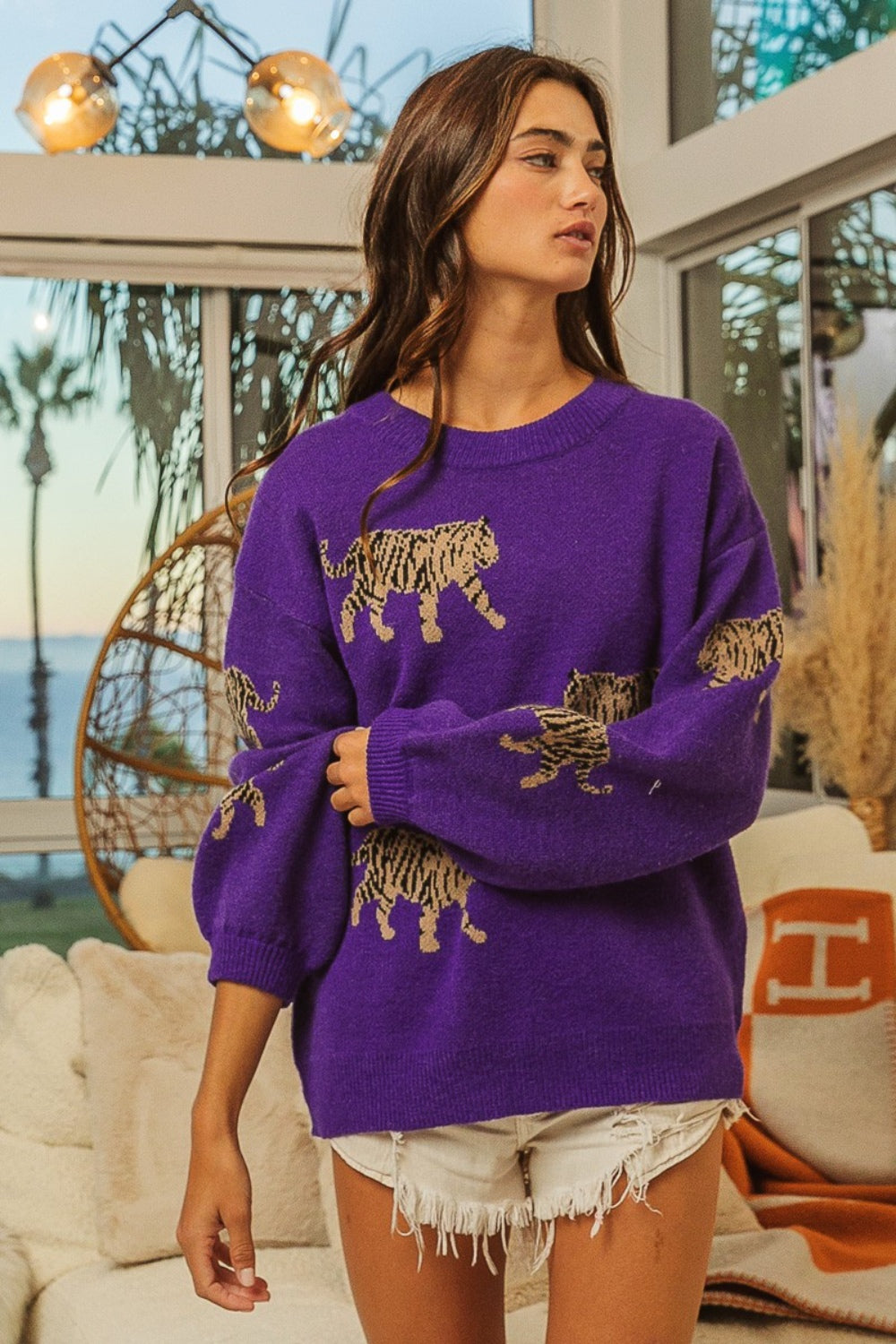 Tiger Print Sweater