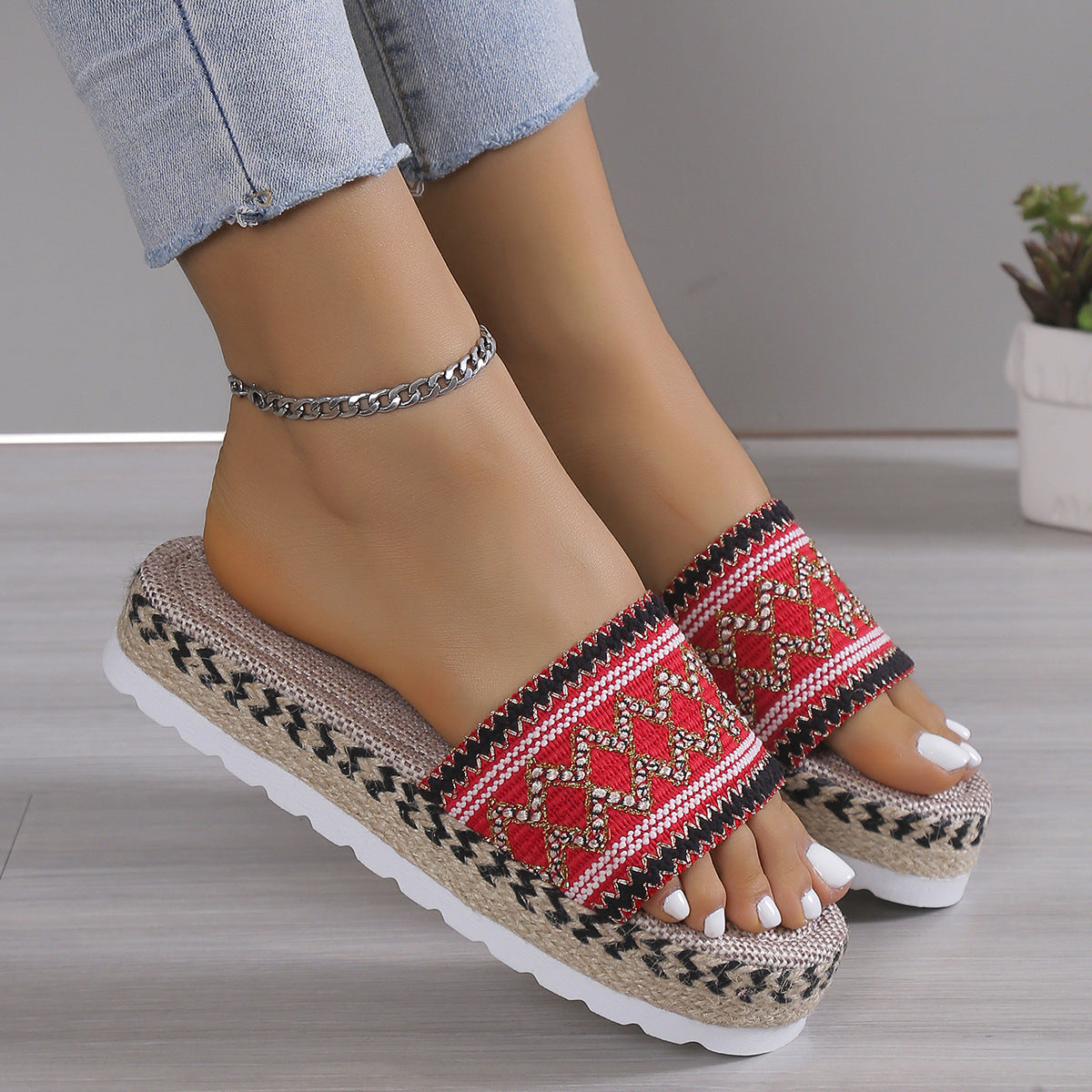 Tribal Platform Sandals