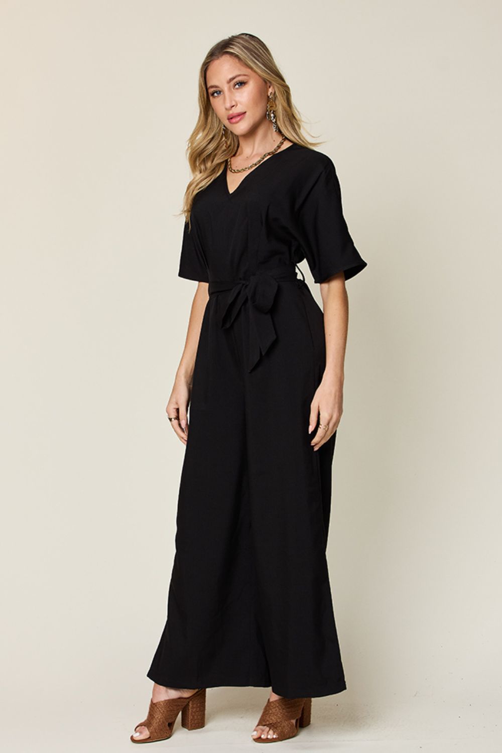 Double Take Slit Jumpsuit