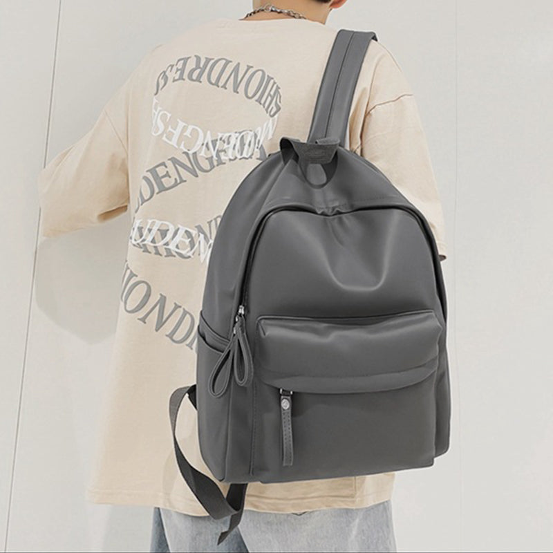 Leather Zip Backpack