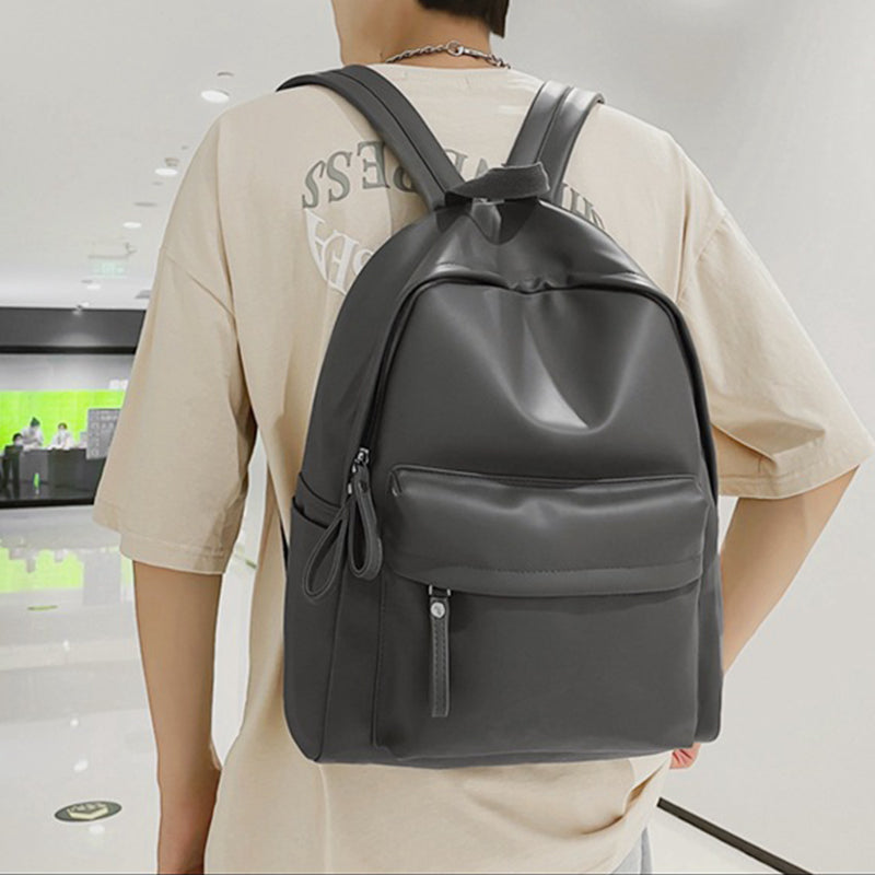 Leather Zip Backpack