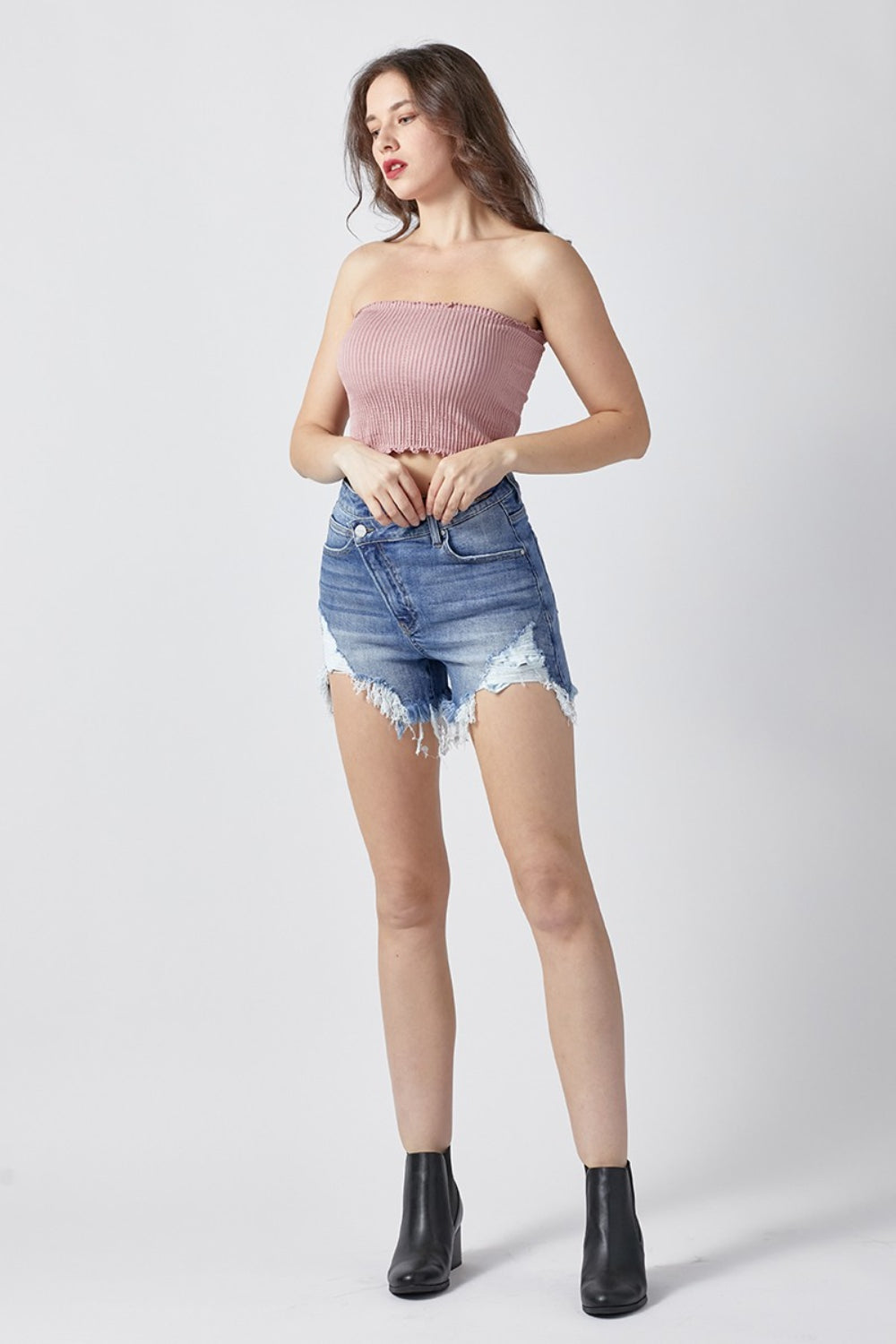 Raw Hem Denim Shorts