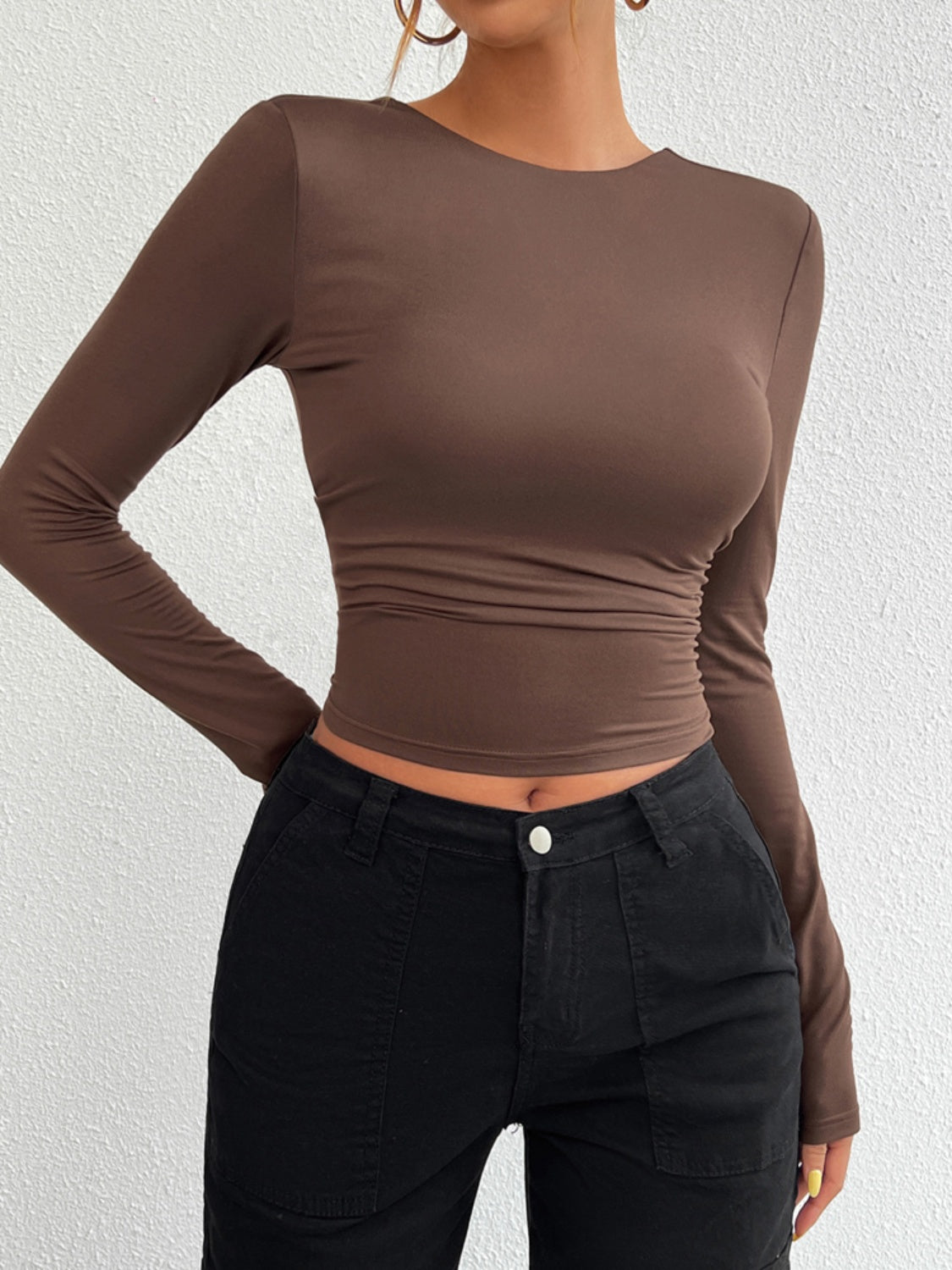 Backless Long Sleeve T-Shirt