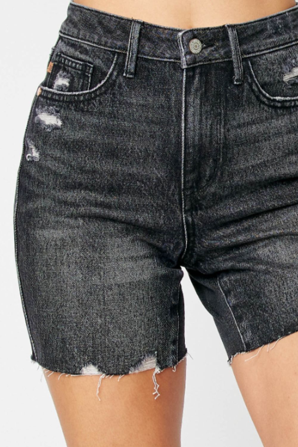 Tummy Control Denim Shorts