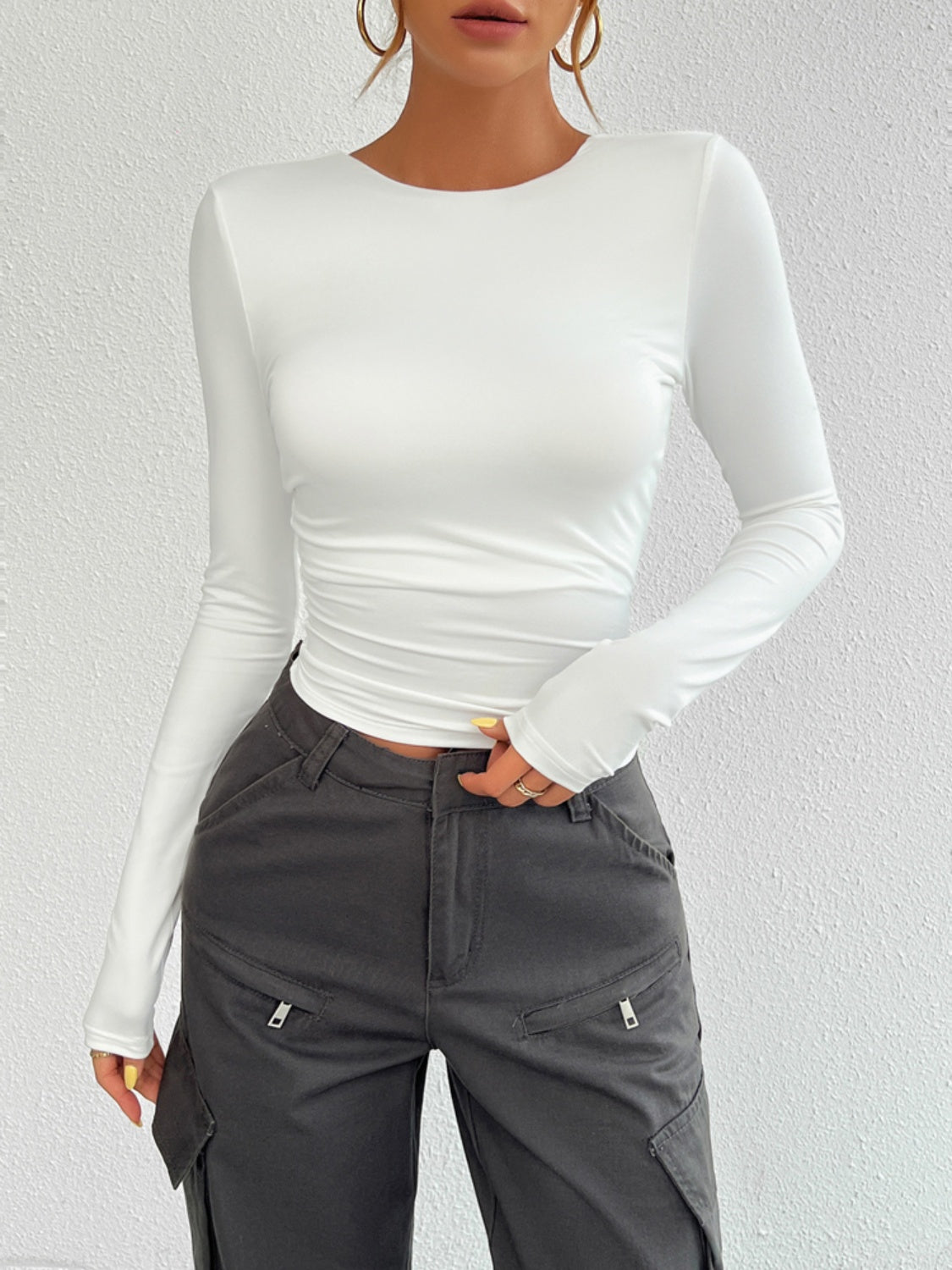 Backless Long Sleeve T-Shirt