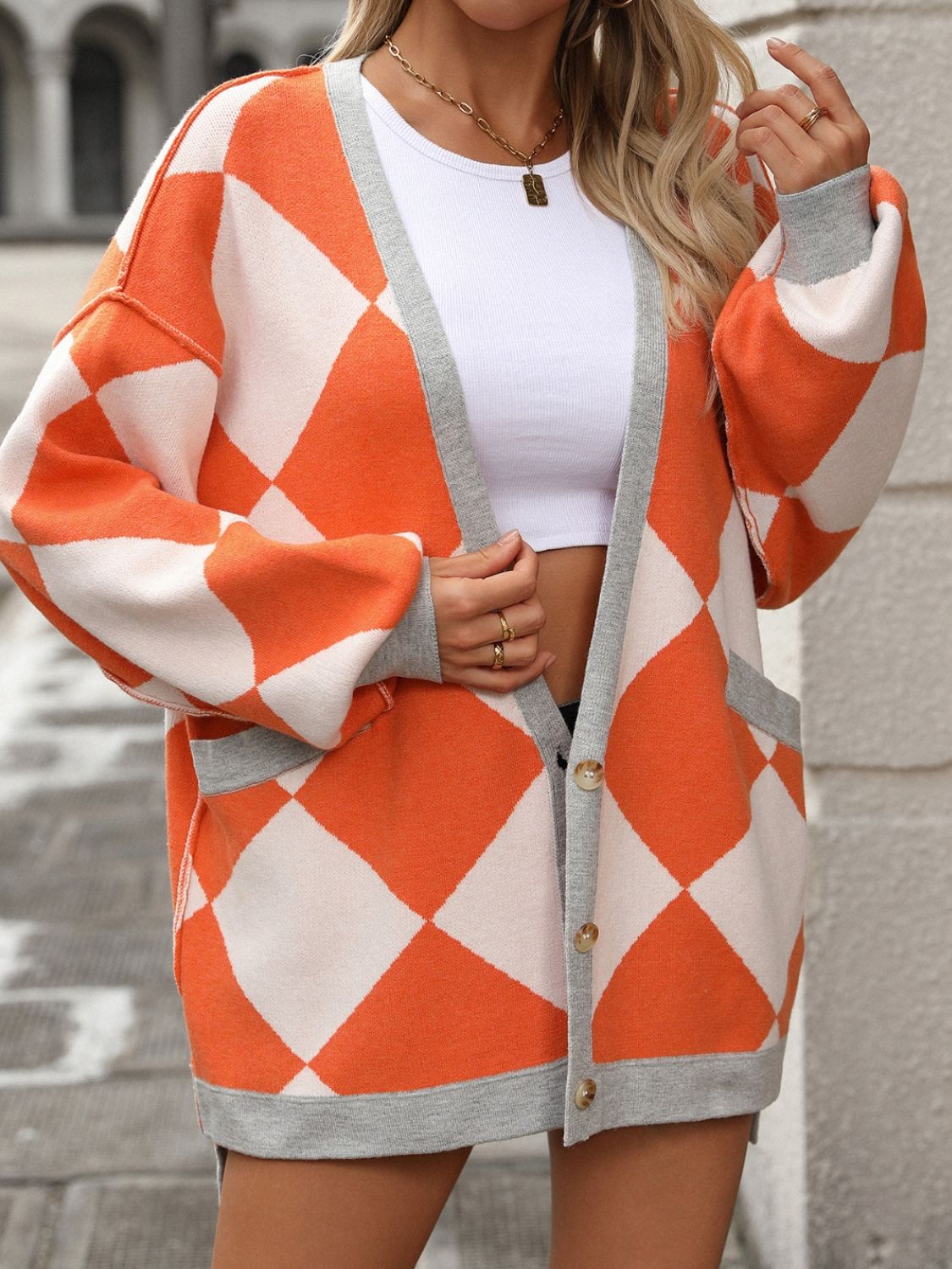 Checkered Cardigan