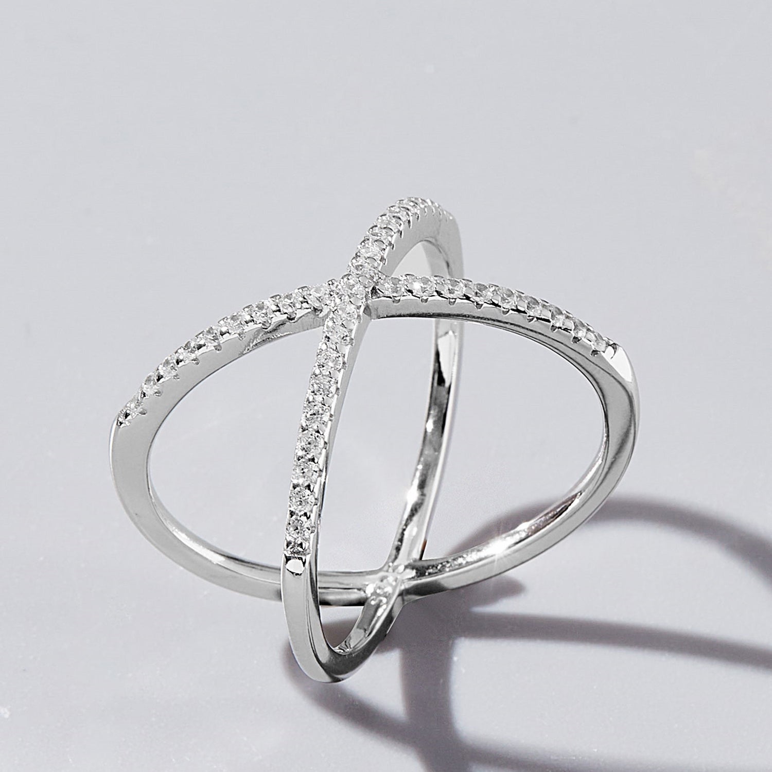 Criss Cross Sterling Silver Ring