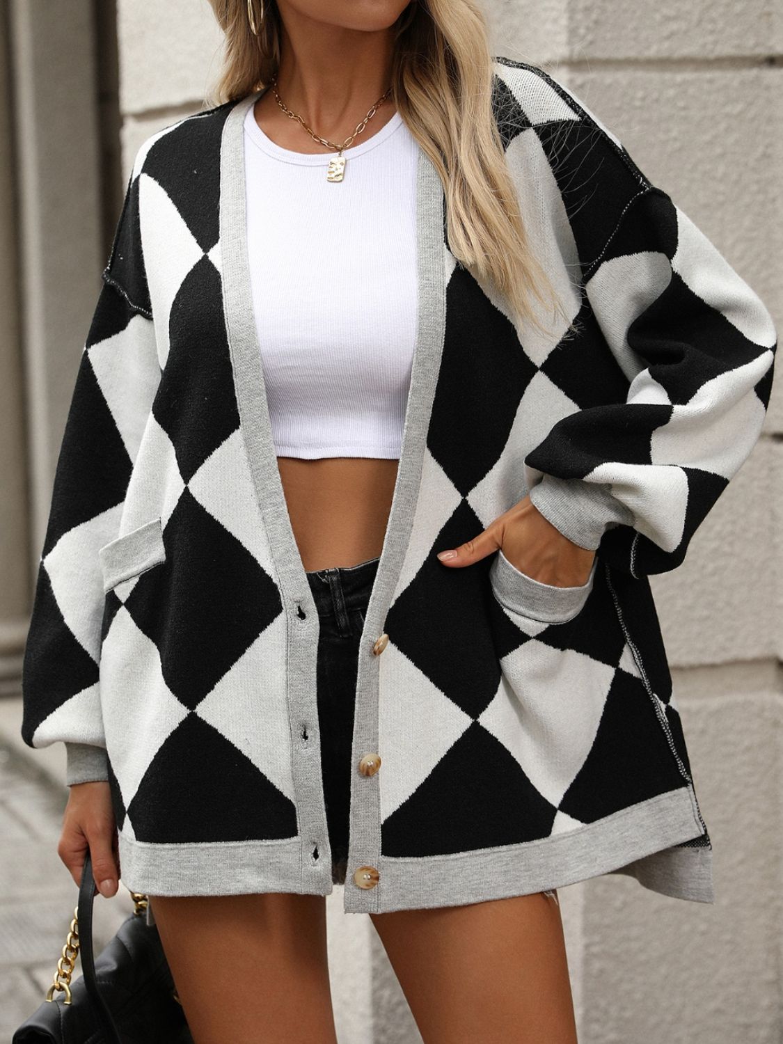 Checkered Cardigan