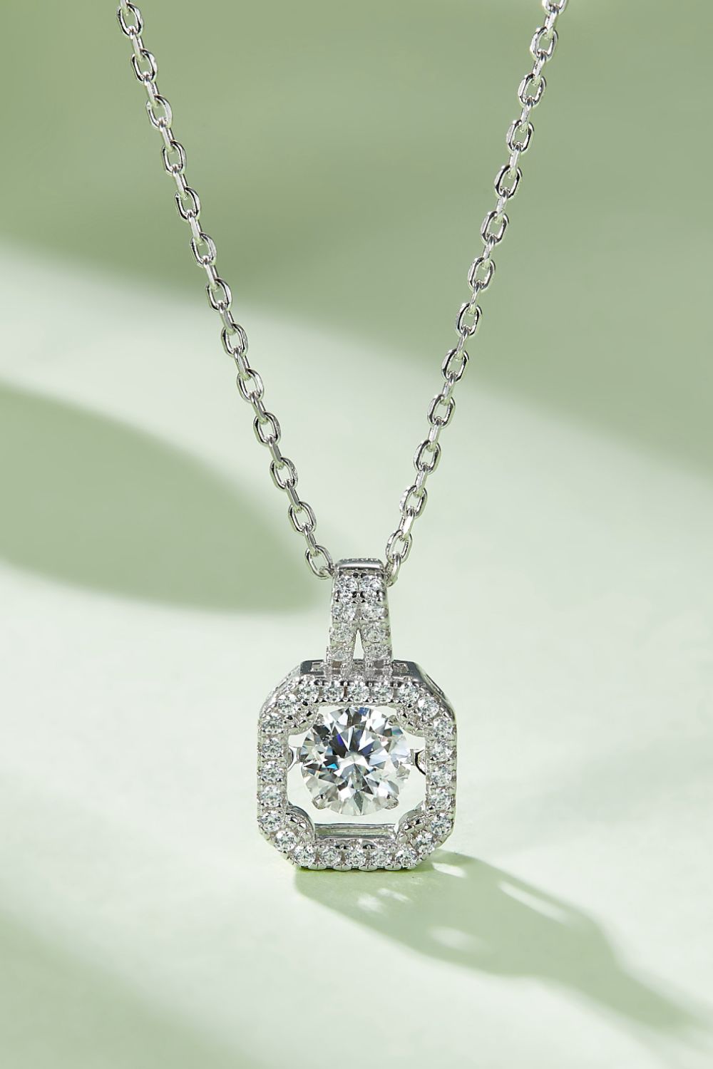 Floating Jewel Moissanite Sterling Silver Necklace