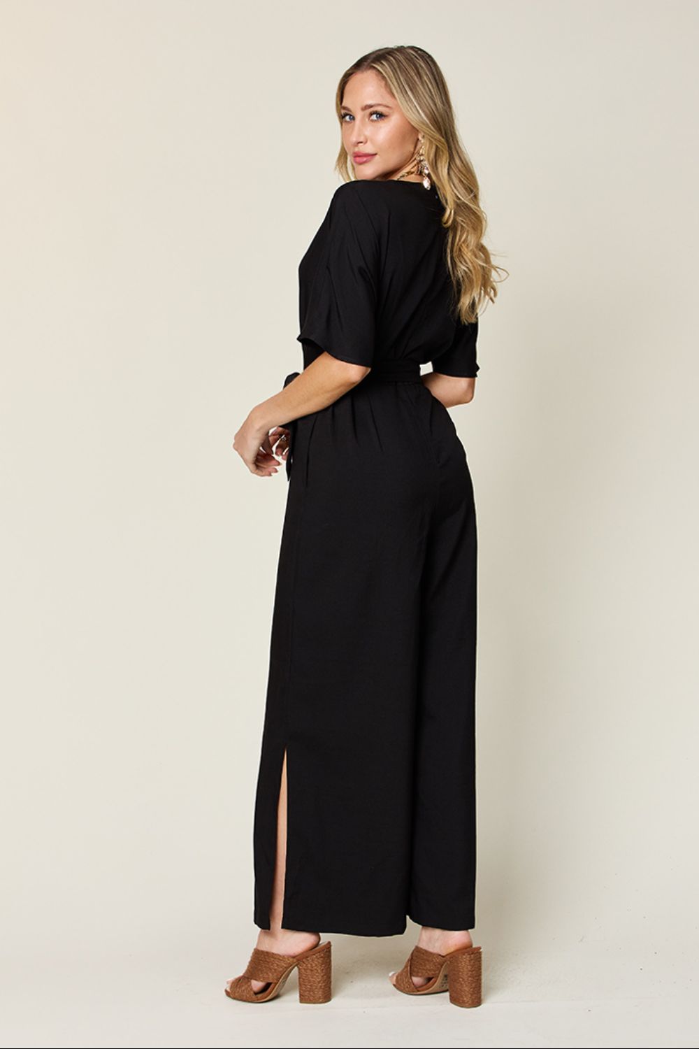 Double Take Slit Jumpsuit