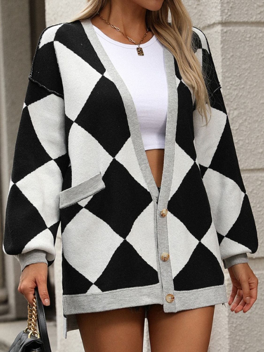 Checkered Cardigan