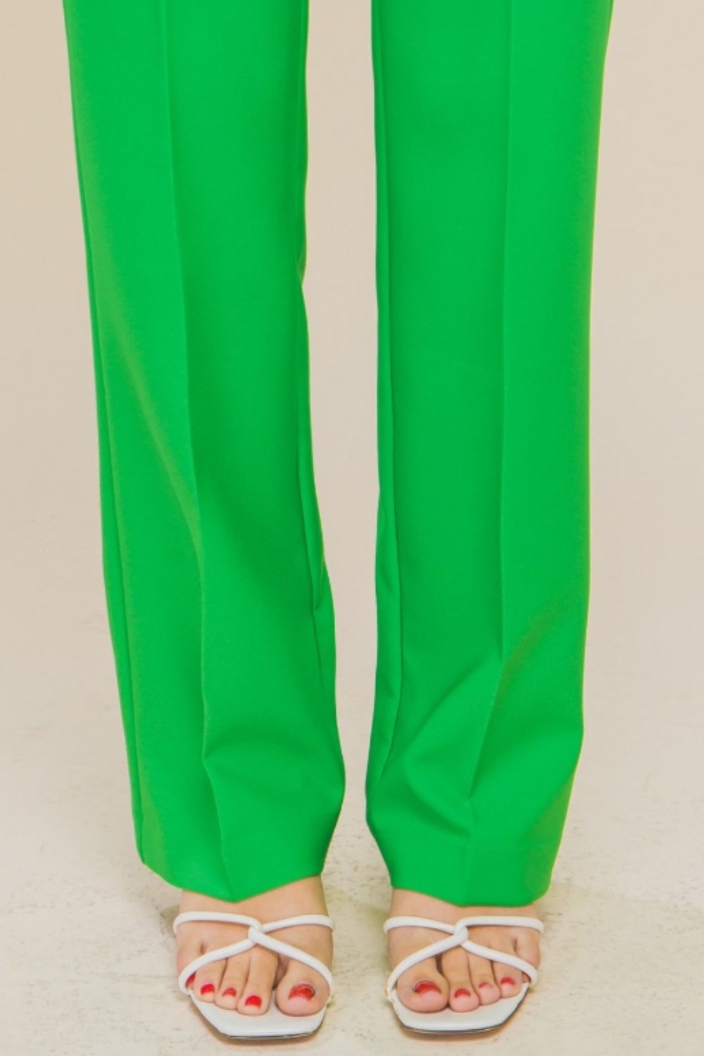 Green Apple High Waist Straight Pants