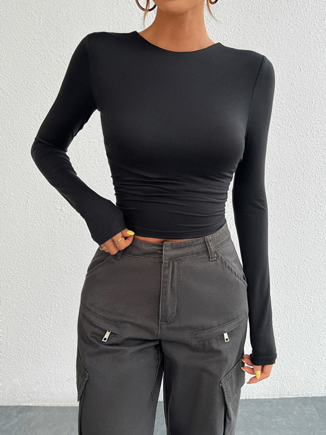 Backless Long Sleeve T-Shirt