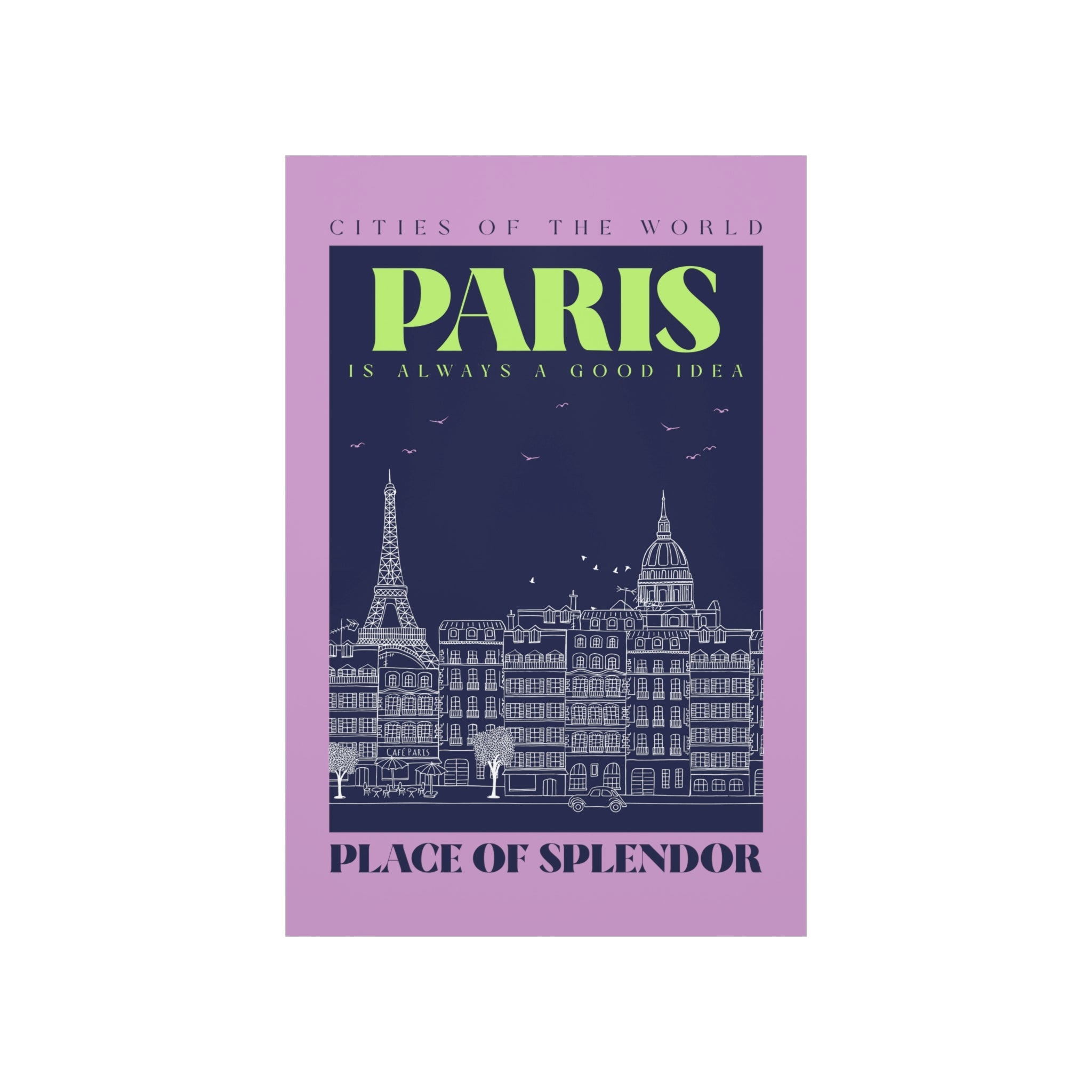 Paris City Outline Poster