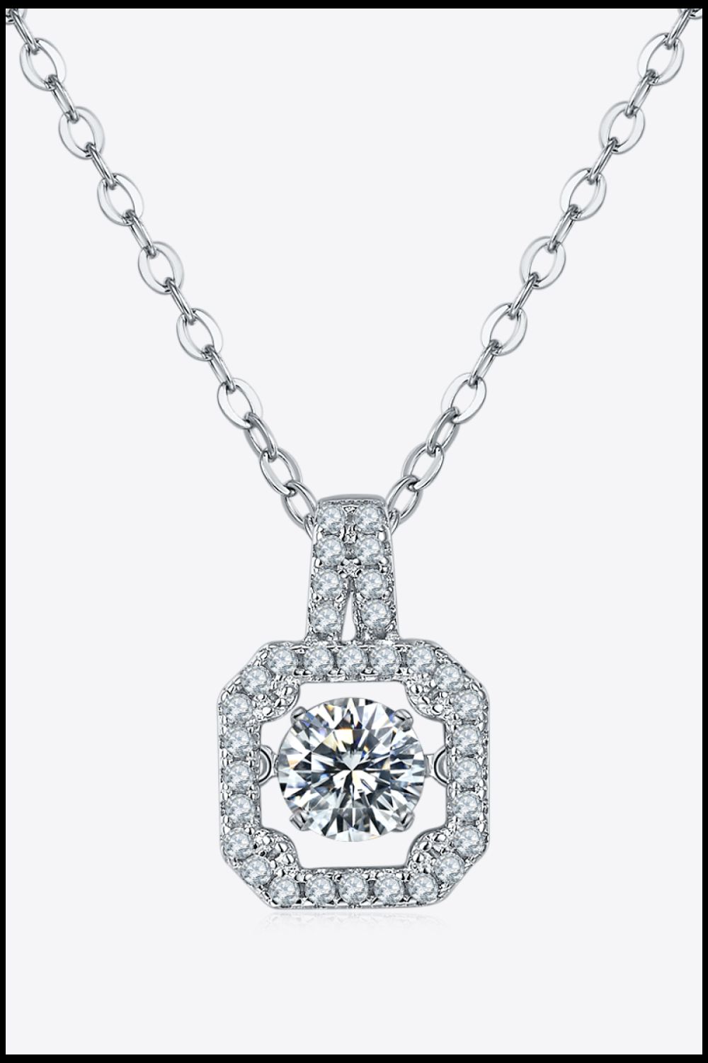 Floating Jewel Moissanite Sterling Silver Necklace