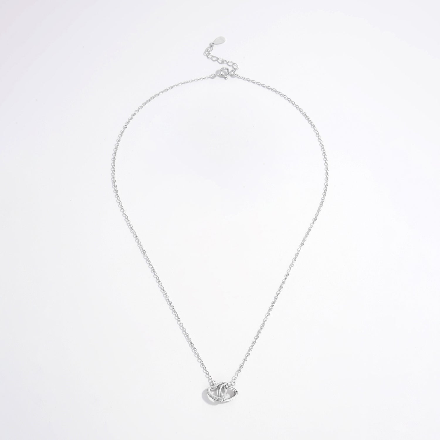 Sterling Silver Double Heart Necklace