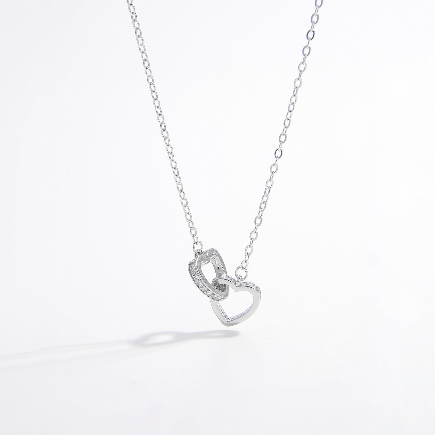 Sterling Silver Double Heart Necklace